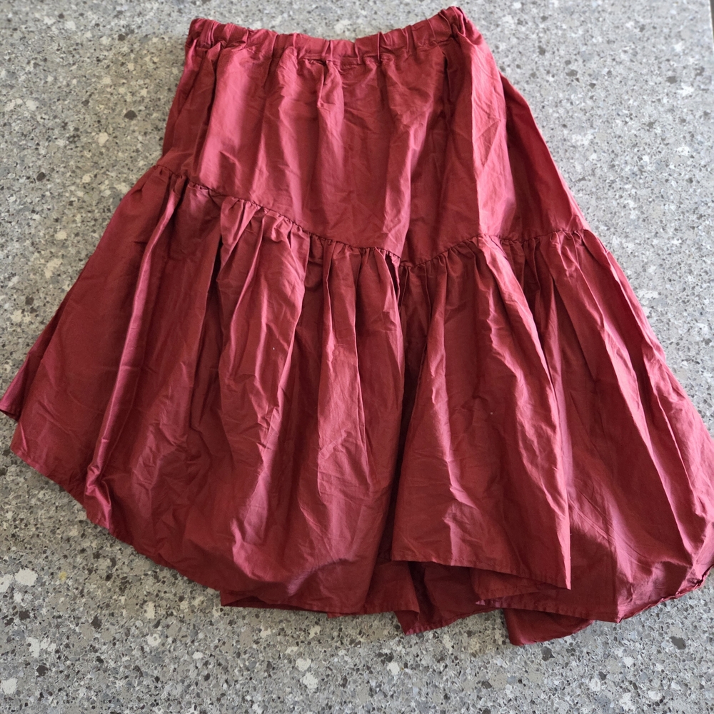 Anthropologie Rich Red Midi Skirt